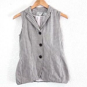 Loft | Vintage Ann Taylor plaid button front vest size 2P